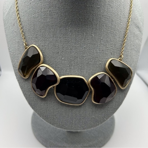 Kenneth Cole Reaction Multicolor Jeweled Necklace Gold Tone - Picture 3 of 10